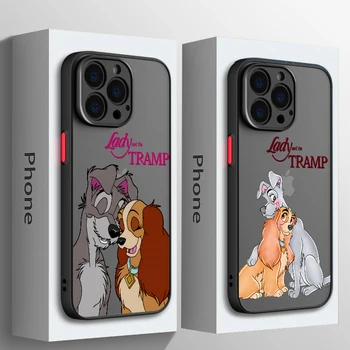 Disney Lady and the Tramp for Apple iPhone 15 14 13 12 Mini 11 Pro XS MAX XR X 8 7 SE Plus Matinis permatomas telefono dėklas