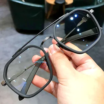 Oversized Frame Transparent Anti-Blue Light Glasses Fashion Sunglasses UV400 Protection Flat Mirror Eyeglass unisex 2023 Nauja