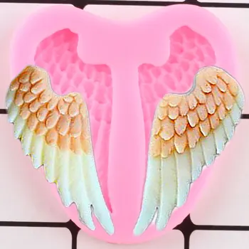 Baby Angel Wings Silikoninės formos tortas Border Fondant Tortas Dekoravimo įrankiai Keksiukų topperis Saldainiai Šokolado formos Polimerinis molis