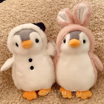 Kawaii Penguin Plush Toys Soft Stuffed Penguin with Unicorn/Dinosaur/Rabbit CostumeToy For Baby Girls Gimtadienio dovanų vakarėlis