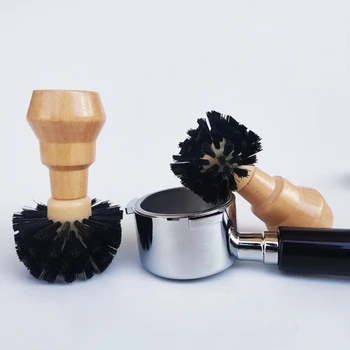 Protable Coffee Tamper Cleaning Brush Espresso Grinder Machine Horse Hair Wood Dusting Cleaners 51/54/58mm Barista
