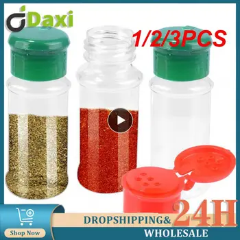 1/2/3PCS 100MLSeasoning Shaker buteliai Plastikiniai virtuvės prieskoniai Laikymo pagardų indelis Druska Pipirų dėžutės virtuvės įtaisų įrankiams