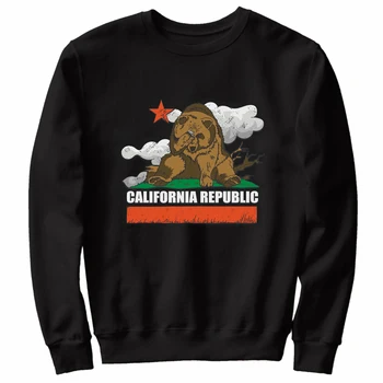 Funny California Republic Bear Facepalm State Flag džemperiai 100% medvilnė Patogūs laisvalaikio vyriški gatvės drabužiai