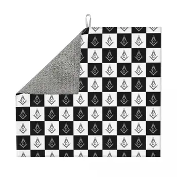 Masonų languotas juodai baltas raštas Indų džiovinimo kilimėlis virtuvei Greitai džiūstantis super masonų mūrininkų indų nusausinimo padas