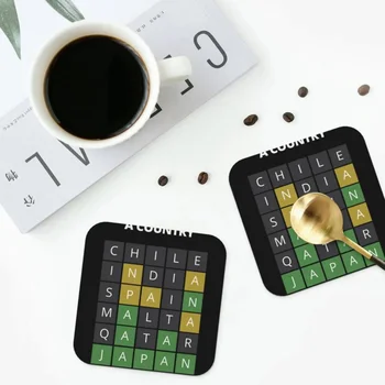 WORDLE FAN Coasters Kitchen Placemats Neslidus izoliacinis puodelis Kavos kilimėliai dekorui Namų indų pagalvėlės 4