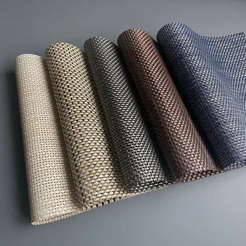 Bambuko imitacija PVC Placemat Neslidi imitacija Rotango karščiui atsparus kilimėlis Plaunamas plokštelino kilimėlis Teslin vakarietiško stiliaus placemat