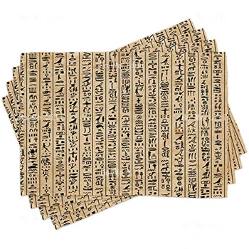 Egipto hieroglifai Grunge raštas ant juostelių Archeologija Istorija Kalba Skalbiami medžiaginiai placematai