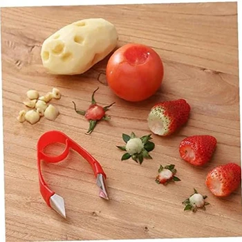 Fruit Corer Core Remover Braškių lukšto stiebo akys Kotelio lapai Daržovių įrankis virtuvei Patvarus Lengvas montavimas