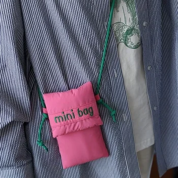 Korėjiečių mados mielas paprastas krepšys per petį mažas laikymo krepšys Piniginė kortelių laikiklis Telefono krepšys Nišos dizainerio krepšys Mergina Mini crossbody krepšys