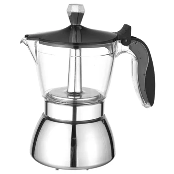 Moka puodas, 4 puodų espreso kavos virimo aparatas - kubietiškas kavos perkolatoriaus aparatas 