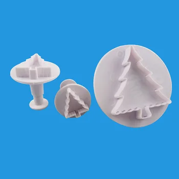3vnt/komplektas Kalėdų eglutė Shpae sausainių liejimo forma 3D sausainių įrankiai pjaustytuvas Konditerijos dekoravimas 