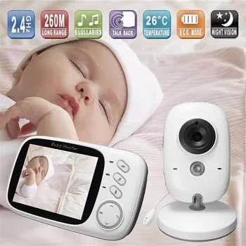 Kūdikio monitoriaus kamera LCD elektroninė auklė 2 krypčių garso pokalbis naktinio matymo vaizdo registratorius Auklės radijo saugumo stebėjimo kamera