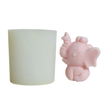 Unikalus dramblio silikono formos gipso ornamentas 3D žvakių dervos formos namų dekoras gyvūnų fondantas kepimo formos derva 