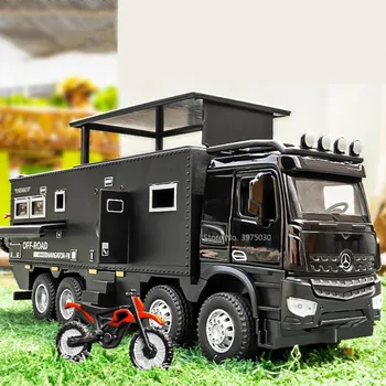 1/32 Mastelio nomadizmo modelis Žaislų lydinio automobilis Modelis Diecast Metal Off Road RV transporto priemonių modelis Garso ir šviesos vaikų žaislų dovanos