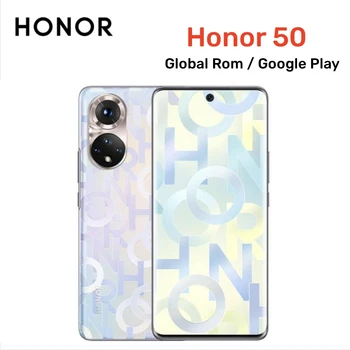 HUAWEI Honor 50 Smartphone 5G Global ROM 6.57 colių 108MP kamera 128GB/256GB ROM Mobilieji telefonai Android Google Play Mobilusis telefonas