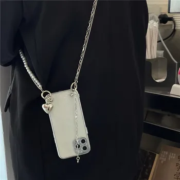 Fashion Pearl Bracelet Crossbody Shoudel dirželio telefono krepšio dėklas Skirtas iphone 14 11 12 13pro max dėklas iPhone 15 pro max XS MA 7 8