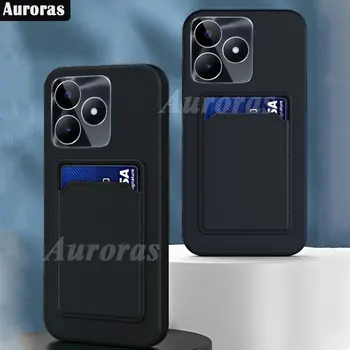 Auroras for Realme C53 Case Deluxe piniginės kortelių kišeninis minkštas silikoninis apvalkalas, skirtas Realme C33 C55 C51 smūgiams atspariam galiniam dangteliui
