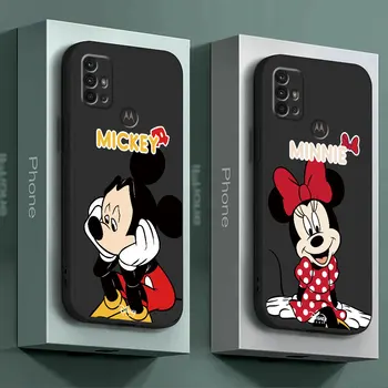Telefono dėklas, skirtas Motorola Moto G53 G73 G22 G71 G200 5G G50 G31 G32 G52 G72 G51 G60 G60s G30 Cover Disney Mickey Minnie animacinis filmas