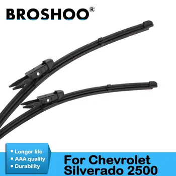 BROSHOO automobilis Išvalykite priekinio stiklo valytuvo ašmenų gumą Chevrolet Silverado 2500 Fit Hook/Pinch Tab/Push Button Arm nuo 2001 iki 2017
