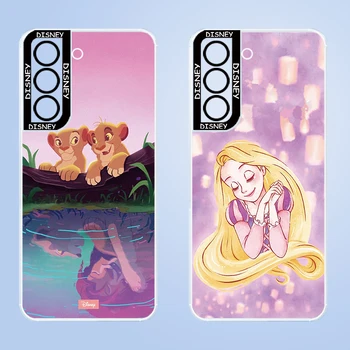 Girl Disney Lion King skaidrus telefono dėklas, skirtas Samsung S23 S22 Ultra S21 S20 FE S10 Note10 Plus 5G Angel Eyes Cover