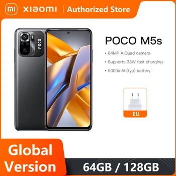 POCO M5s pasaulinė versija 64GB / 128GB / 256GB NFC MTK G95 Octa Core 64MP quad kamera 6.43