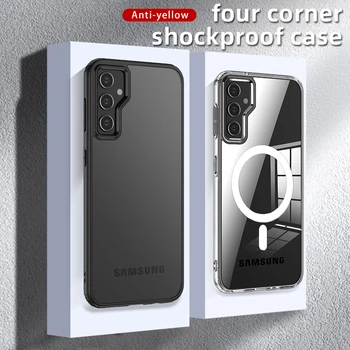 Telefono dėklas, skirtas Samsung Galaxy S23 Fe 5g galiniam dangteliui S 23 Fe S23fe buferis 360 silikoniniai matiniai šarvai prabangus vyras moteris skaidri