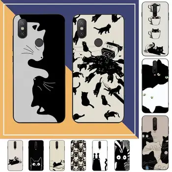 Cartoon Cat Painting Phone Case For Redmi Note 4 X 5 A 6 7 8 Pro T 9 Pro 9S 10 Pro 11 Pro 11S 11Epro PocoM3pro