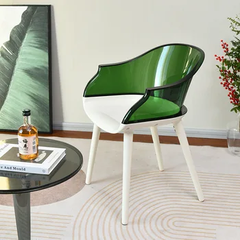 europietiškas skaidrus fotelis Paprastas namų porankis valgomojo kėdė Kūrybinio dizainerio stalo kėdė Laisvalaikio kėdė