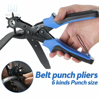 Belt Puncher Besisukantis odinis diržo skylių perforavimo replės rinkinys, kilpų perforatorius, 