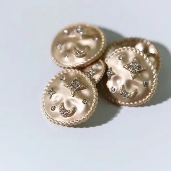 Stars Moon Oval Diamond Metal Button Of 10PCS/Lot For Coat Shirt Cardigan Sweater Buttons