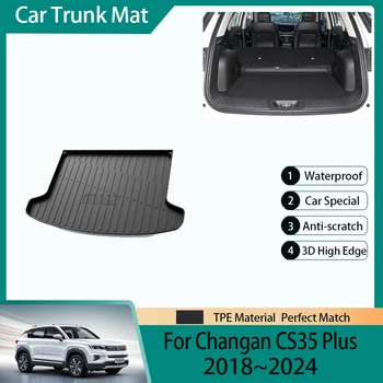 Automobilių bagažinės laikymo kilimėliai Changan CS35 Plus 2018 2019 2020 ~ 2024 TPE nešvarumams atsparios galinės bagažinės trinkelės Dangteliai Kilimėliai Automatiniai priedai