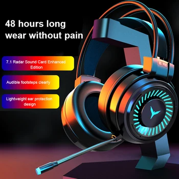 Spalvingos lengvos žaidimų ausinės Patvarios didelio jautrumo 360° lanksčios mikrofono 4D garso efektai Erdvinis garsas Nešiojamas