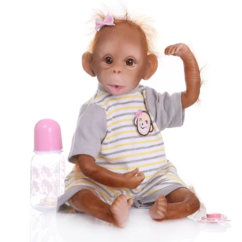 Bebe Reborn Monkey Dolls Rankų darbo 45CM mielos atgimusios lėlės kūdikiams su švelniu prisilietimu Realistinė mažylio lėlė vaikų gimtadieniui