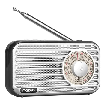 Retro radijas AM / FM nešiojamasis radijas turi geriausią priėmimą Ausinių lizdas bėgiojimui, vaikščiojimui ir kelionėms