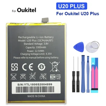 Mobiliojo telefono baterija Oukitel U20 Plus, Li-polimerinės baterijos, 3300mAh