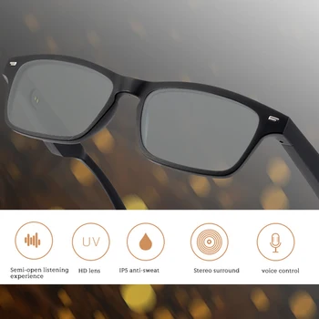 akiniai Belaidis kaulų laidumas Sportiniai muzikiniai akiniai Su Bluetooth suderinami lauko kelioniniai akiniai telefonui Akiniai nuo saulės