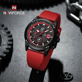 NAVIFORCE Prekės ženklo vyriškas laisvalaikio laikrodis Vandeniui atsparus silikoninės juostos kvarcinis rankiniai laikrodžiai Šviečiantis verslo laikrodis Relogio Masculino 2023