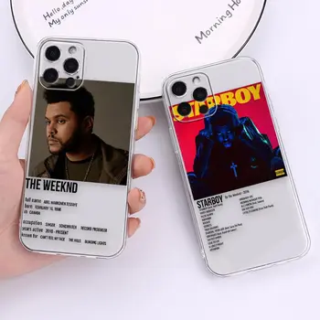 Skaidrus telefono dėklas, skirtas iPhone 14 12 13 Mini 11 Pro SE 8 7 6 6S Plus X XR XS Max SE Case Funda Shell The Weeknd minimalistinis plakatas