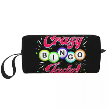 Lucky Game Crazy Bingo Lady Gambling Player Tualeto reikmenų krepšys Kawaii kosmetinio makiažo organizatorius moterims Grožio saugykla Dopp rinkinio dėklas