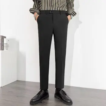 2023 Rudens žiema Naujos vyriškos kostiuminės kelnės Stretch Slim Business Biuro kelnės Casual Straight Classic Korea stiliaus kelnės Vyriškas M61