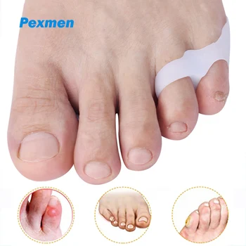 Pexmen 2Vnt Pinky Toe Gel Bunion Protector Tailors Bunion Toe Separator Spacer for Foot Pain Relief Corns Callus and Bloters