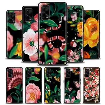 Brand Snake Flora Butterfly Pattern For Cover Realme GT Master Neo 2 3 GT2 Pro GT 5G Case Realme C35 C21Y C25 C33 C11 Soft Funda