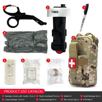 Taktinis EMT pirmosios pagalbos rinkinio maišelis su žirklėmis Tvarstis avarinei IFAK traumai Karinė kova