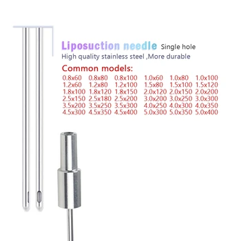 Autoklavable Liposuction Cannula Single Hole Needle su in-line rankenos riebalų nusiurbimo įrankiais grožio reikmėms