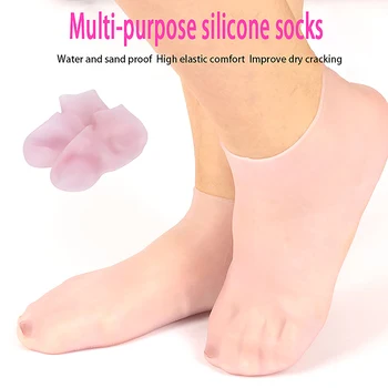 SPA silikoninės kojinės Drėkinamosios gelinės kojinės šveičiamosios ir apsaugančios nuo sausumo Krekingo negyva oda Pašalinkite apsaugines pėdų priežiūros priemones