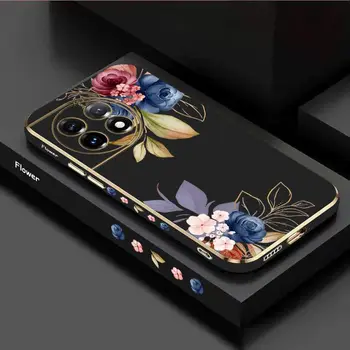 Flamboyant Rose Luxury Plating Phone Case for Oneplus 11 11R 10R 10T 10 Pro 9 9R 9RT 8T 8 8 Pro Cover