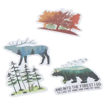 PVC lipdukai Dekoratyviniai lipdukai Įvairiaspalviai miško lipdukai Gyvūnų lipdukai 