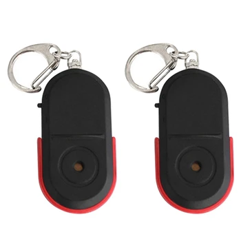 2X Anti-Lost Whistle Key Finder Belaidis aliarmas Smart Tag Key Locator Keychain Tracker Švilpuko garsas LED šviesos sekiklis