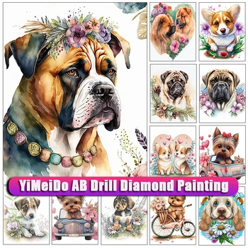 YiMeido AB Deimantų tapybos šuo Mew 2023 Užtrauktuko krepšys 