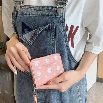 Fashion Classic For Girls Daugiafunkcinis PU Odinis mielas korėjietiškas pinigų krepšys Maža monetų piniginė Moteriškos piniginės kortelių laikikliai